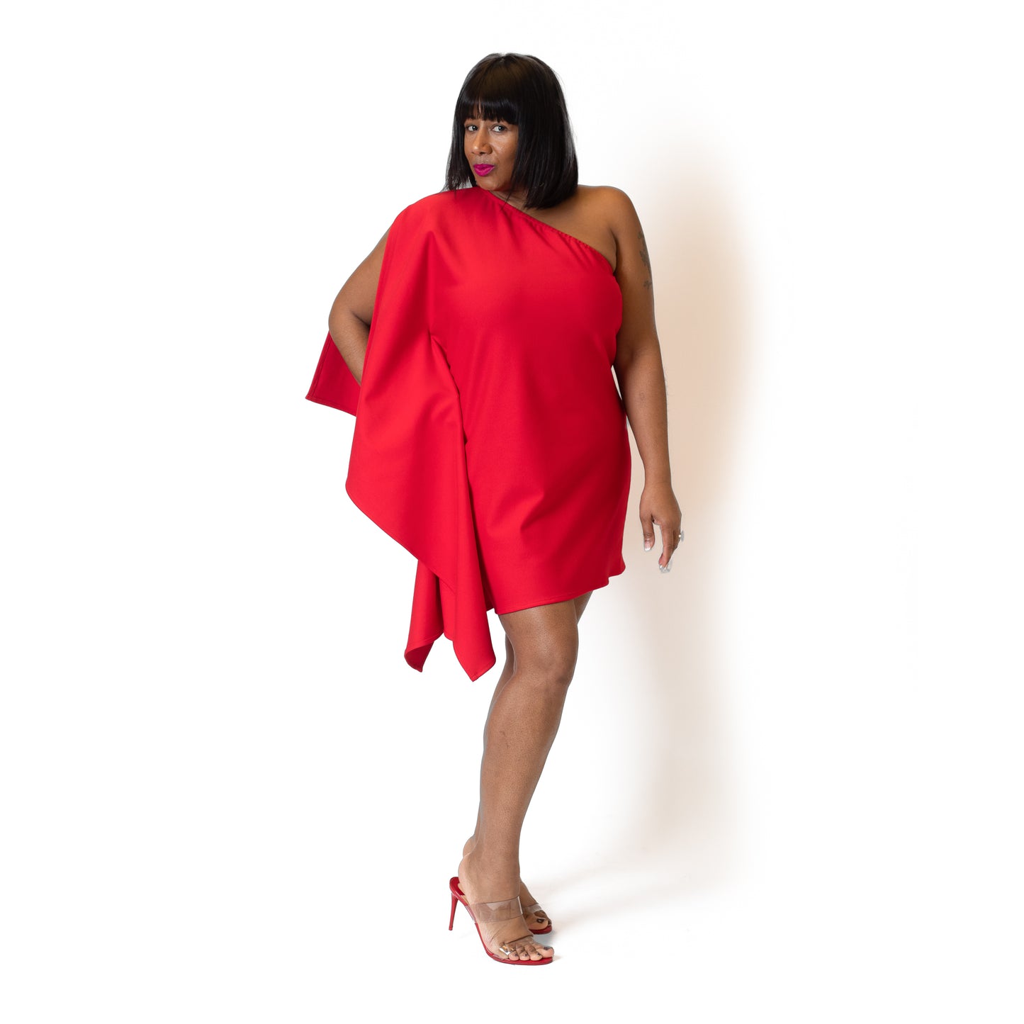 Jackie red cocktail dress