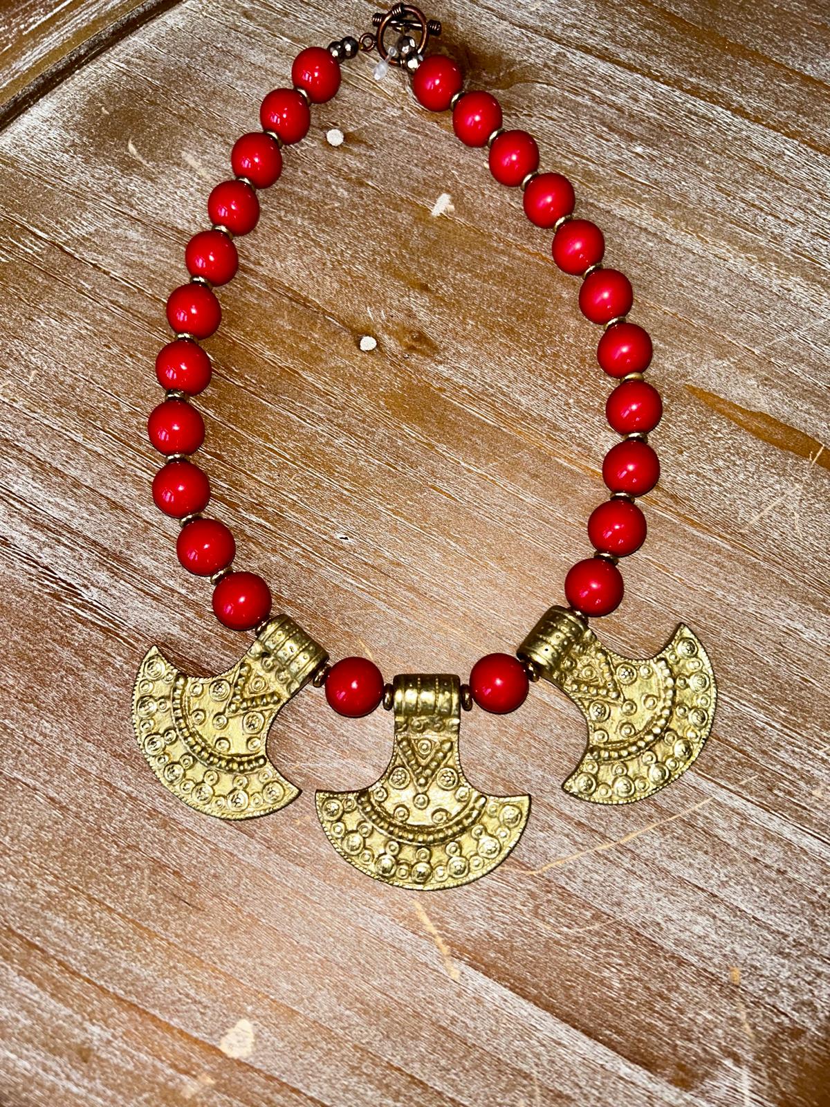 The Scarlet Warrior Statement Necklace - One Of A Kind