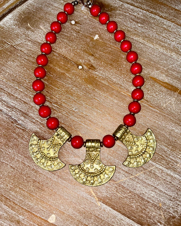 The Scarlet Warrior Statement Necklace - One Of A Kind