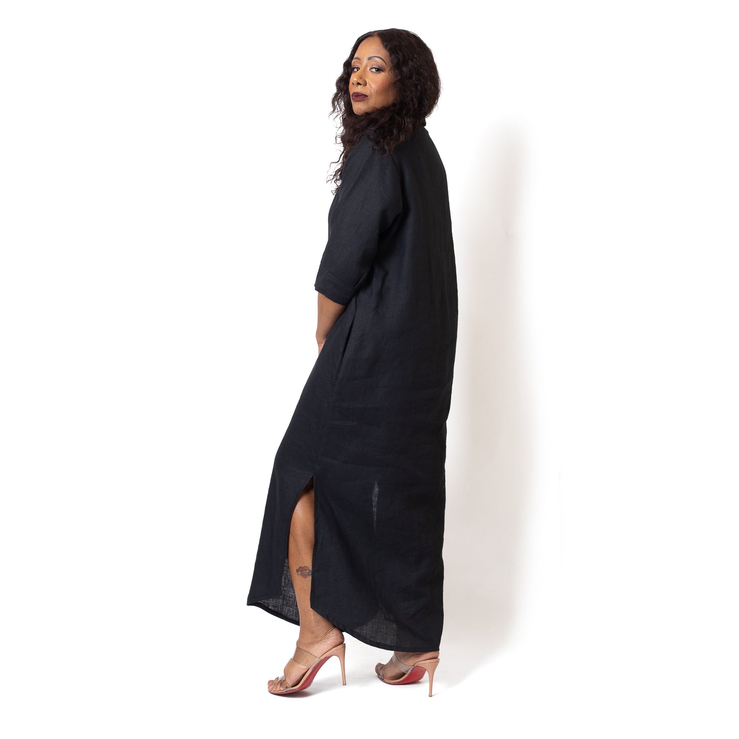 Maxi essential linen shirt dress