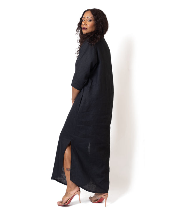 Maxi essential linen shirt dress