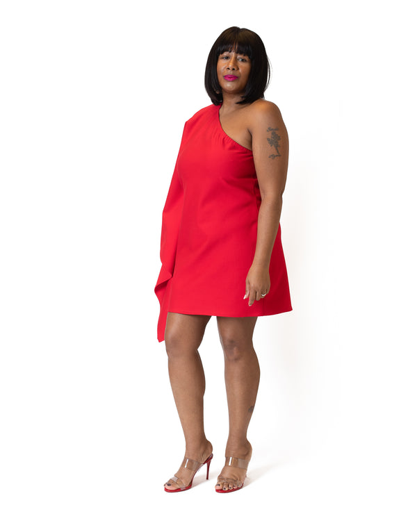 Jackie red cocktail dress