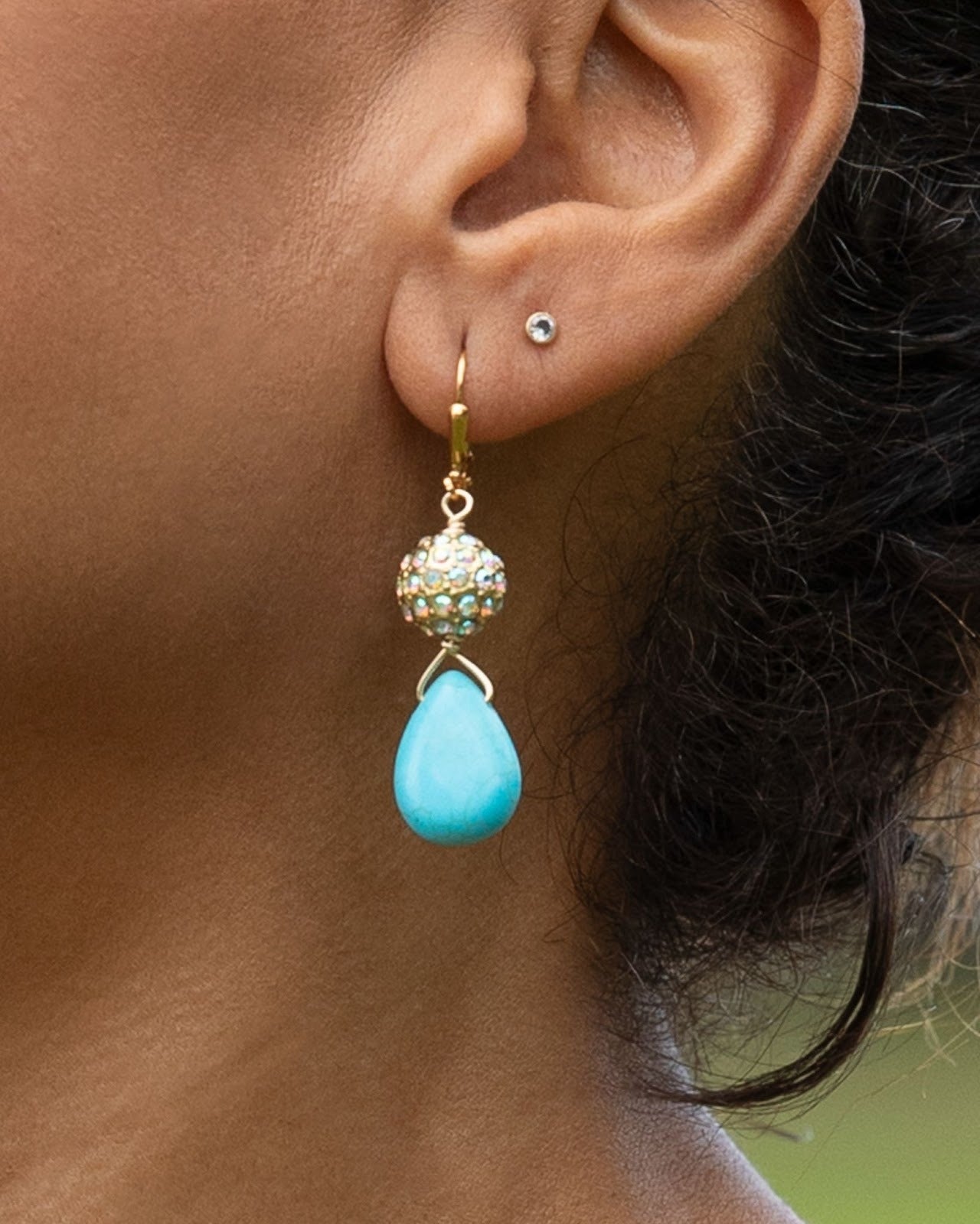 Turquoise glam earrings