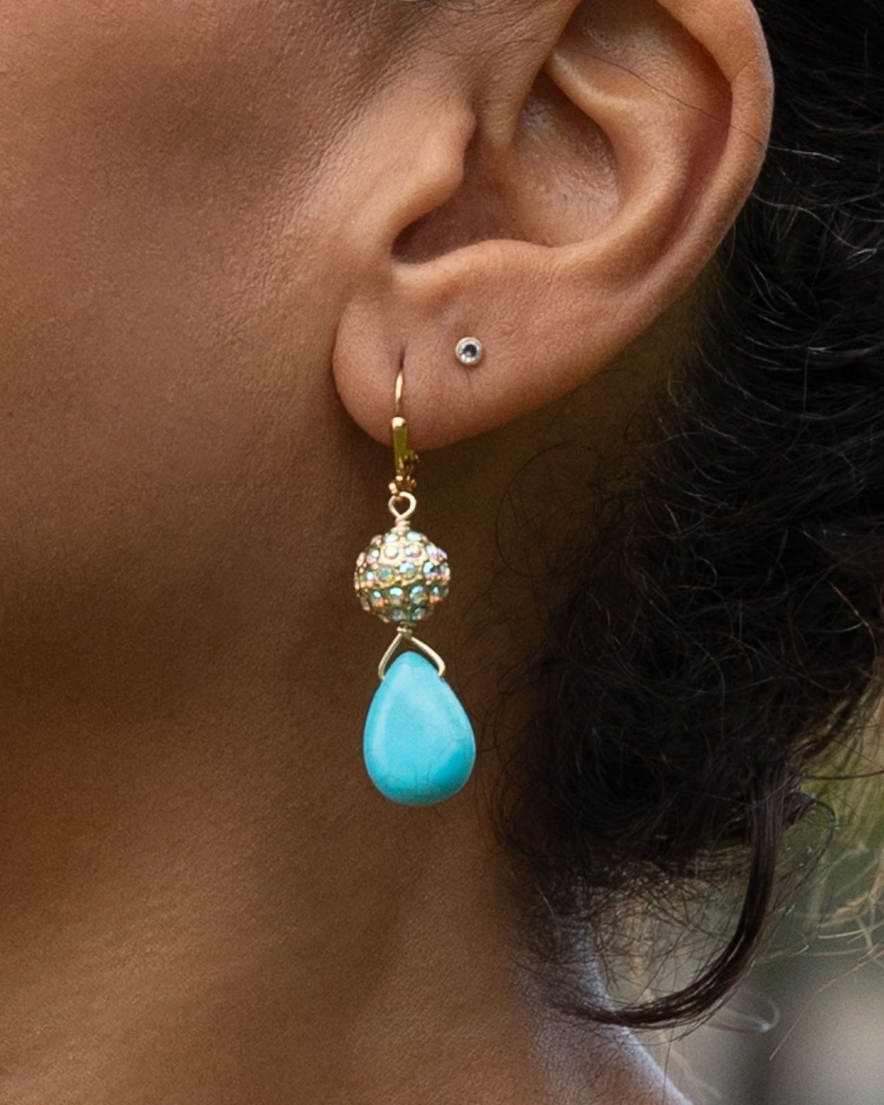 Turquoise glam earrings