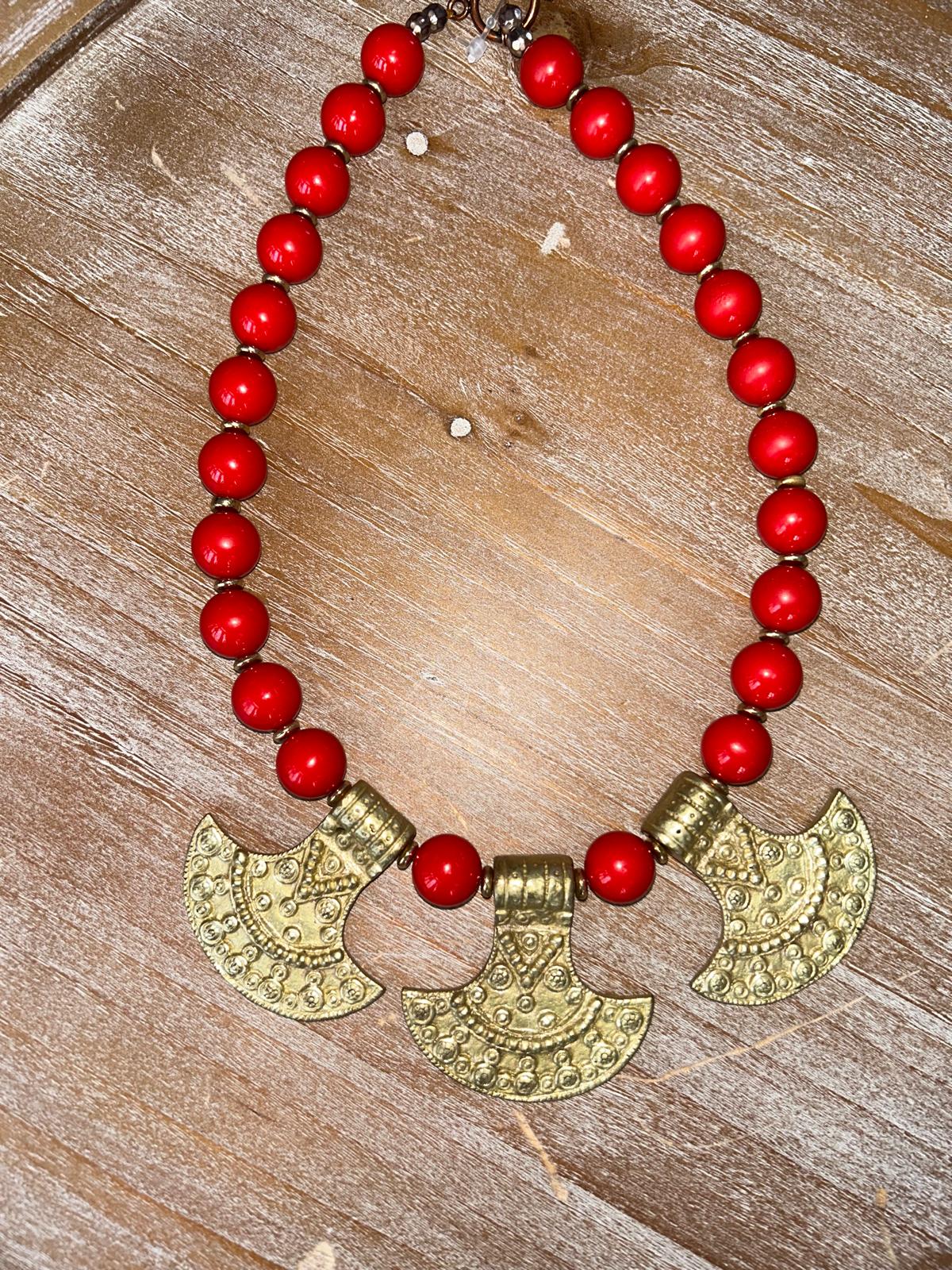 The Scarlet Warrior Statement Necklace - One Of A Kind